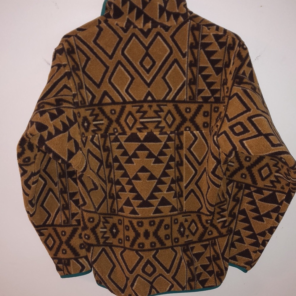 RARE Patagonia Synchilla Snap-T Fleece Pullover Montana Siete Bear Brown Tribal - Picture 8 of 15